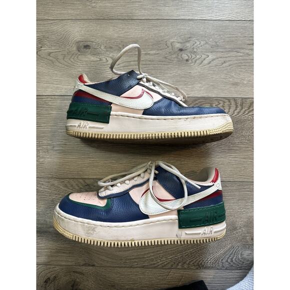 Nike Women’s Air Force 1 Shoes Shadow Mystic Navy Echo Pink C10919-400 Size‎ 8.5 - Picture 1 of 8